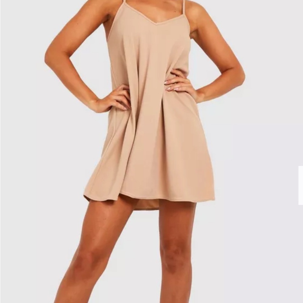 Boohoo Beige Mini Dress